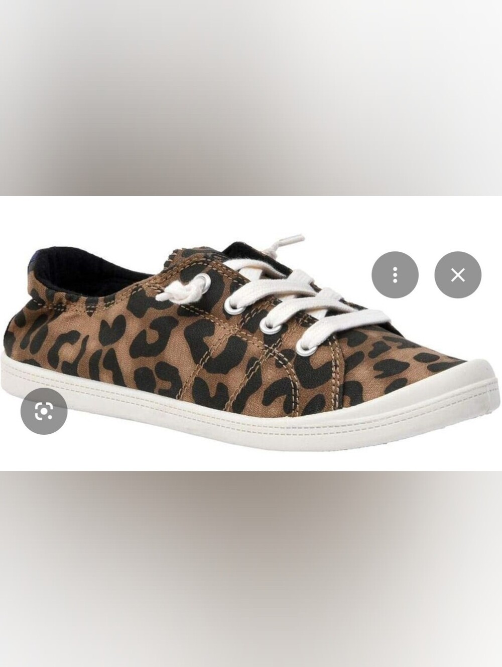 Cover Girl Leopard Cheetah Animal Print Brown Tan Canvas Sneakers Shoes Lace-Up